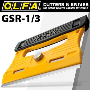 OLFA Professional Glass Scraper S/steel Blade 120mmx18mm Inc 4 Blades